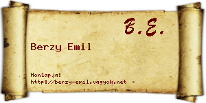 Berzy Emil névjegykártya